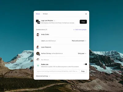 Current - Share modal 01 collaborators minimal modal modern share sharing ui ux