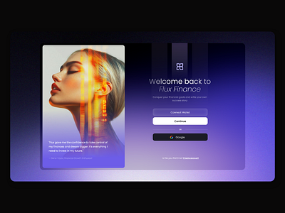 Flux Login futuristic glow login minimal ux