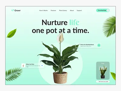 Smart Plant Care Website figma landing page plant ui ui design uiux user experience user interface web design website
