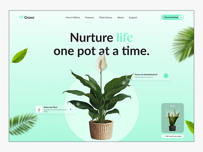 Smart Plant Care Website figma landing page plant ui ui design uiux user experience user interface web design website