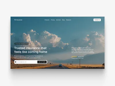 Insurance company hero design hero ui ux web