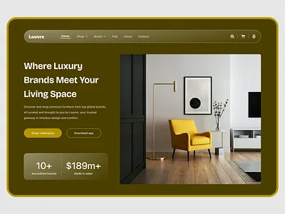 Louvre furniture design landing page ui ux website design