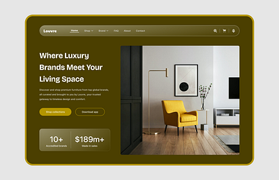 Louvre furniture design landing page ui ux website design