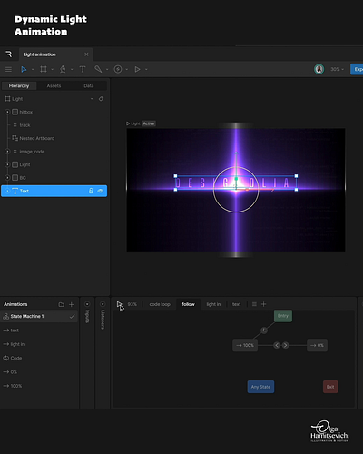 Dynamic Light Rive Animation animation interactive animation motion design motion graphics rive animation ui web animation web design website