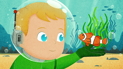 The Dive childrens book for kids graphic design illustration illustrator photoshop story underwater vector whimsical