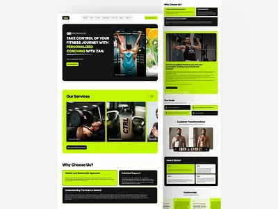 Fitness Coaching Landing Page design fit fitness gym health landing page sport ui uiesign uiuxdesign ux webdesign workout