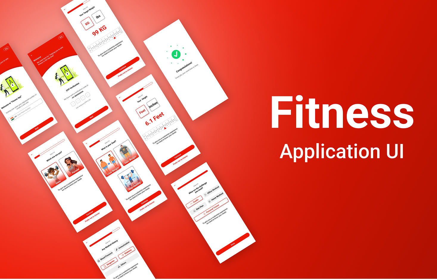 Fitness App UI app ui figma fitness fitness app ui fitnessui gym gymapp ptototyping ui wireframing