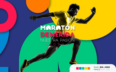 Logotipo Maratón de Mérida Nuestra Pasión 2022 branding graphic design logo