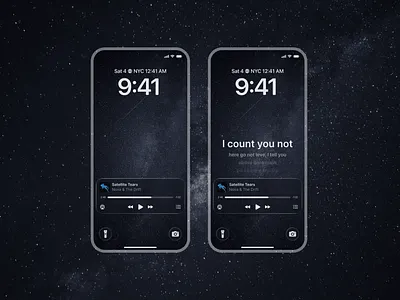 IOS 26 Lock screen Music Player always on display app design app mockup glassmorphism ios 26 liquid glass lockscreen lyrics ui modern ui music player ui ux design ux design widget ui