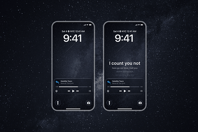IOS 26 Lock screen Music Player always on display app design app mockup glassmorphism ios 26 liquid glass lockscreen lyrics ui modern ui music player ui ux design ux design widget ui