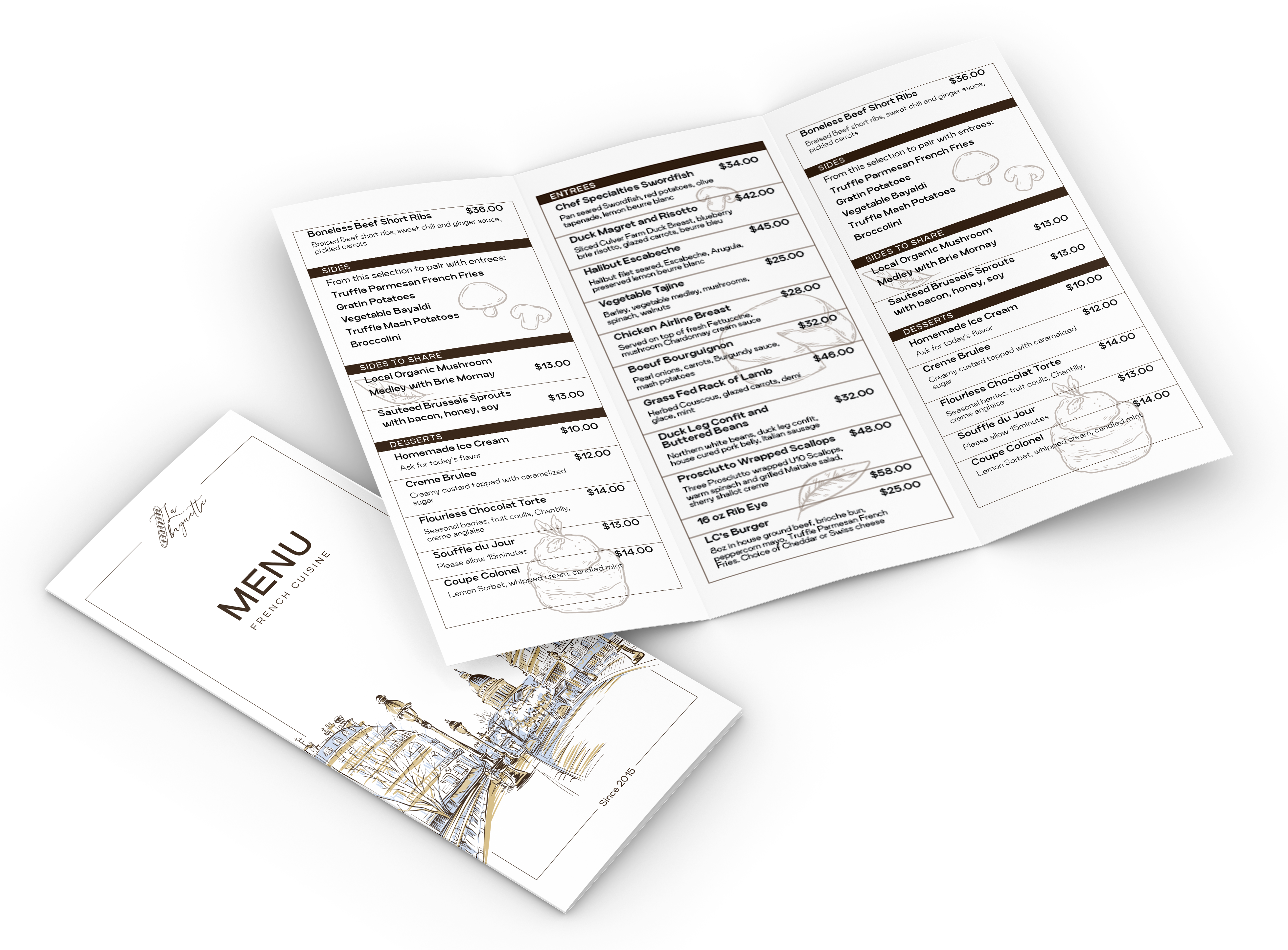 Menu for a Cafeteria cafeteria french cuisine menu menu design paris bistro paris style restaurant