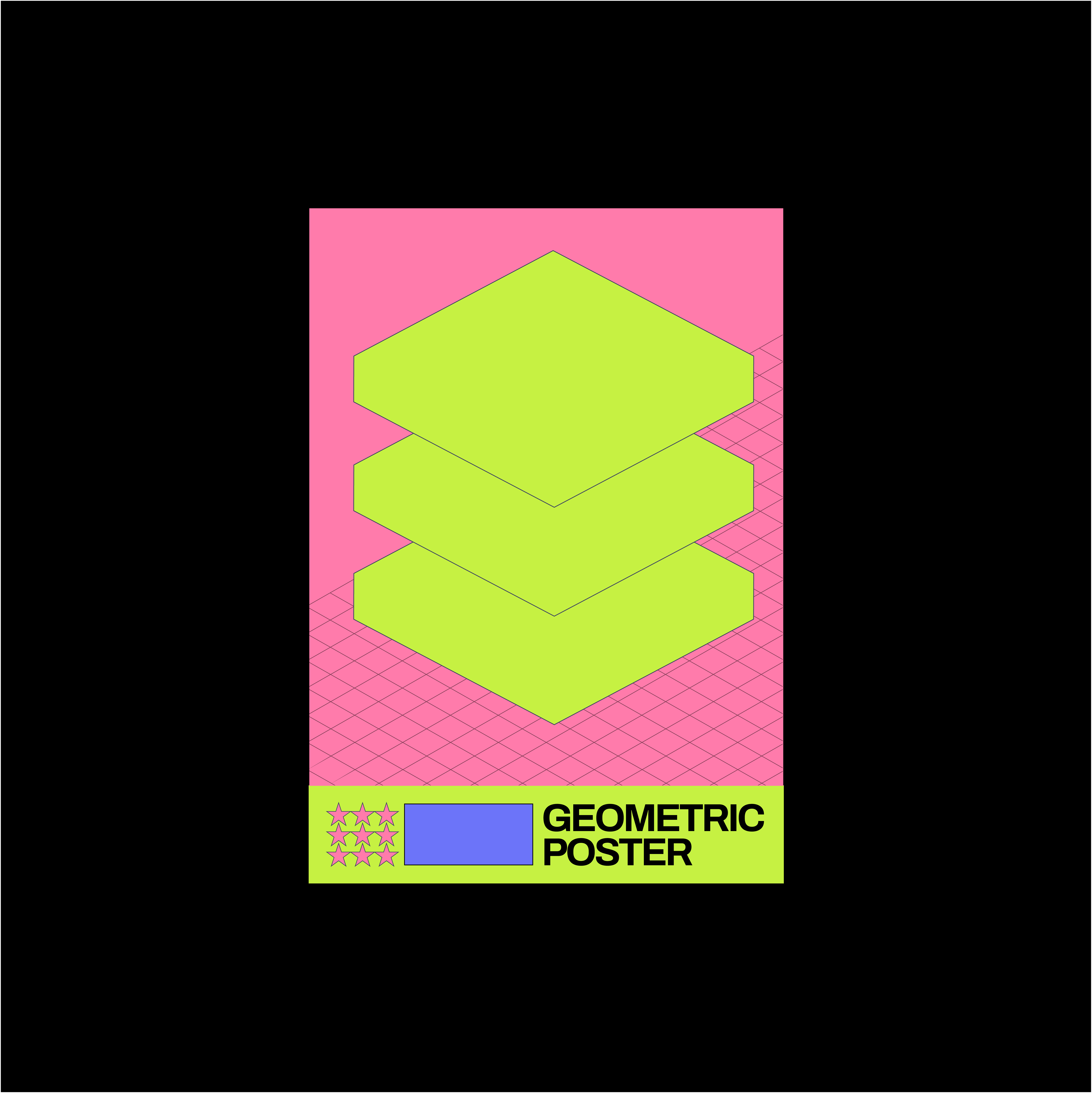 Geometric poster design 3d colorful graphic design illusration poster poster template