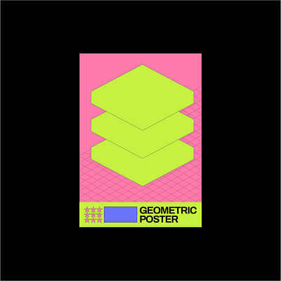 Geometric poster design 3d colorful graphic design illusration poster poster template