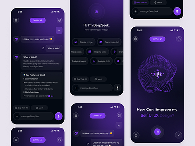 DeepSeek AI Redesign Mobile App ai ai app ai chat boat ai mobile app ai ui kit animation artifical intelegance automation chat app chatbot interface design mobile app mobile app design mobile app ui product design ui designer