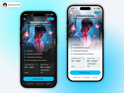 Premium - Subscription screen UI appconcept appdesign appui cleanui designinspiration dribbbleshots figmadesign fintechui minimaldesign mobileappdesign mobileux premiumui pricingscreen productdesign subscriptionui uidaily uidesign userinterface uxdesign uxuidesign
