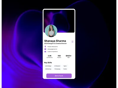 User Profile UI - 06/100 Days UI/UX Challenge 100daysofdesign cleanui creativeui designdaily figmadesign minimaldesign mobileui profilecard uidesign uiuxdesign userprofileui uxdesign