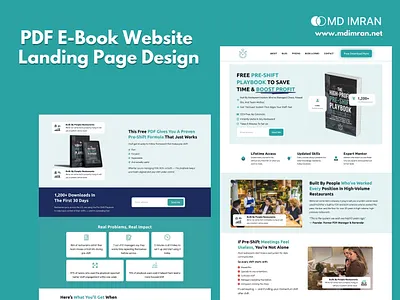PDF E-book Website Landing Page Design e book landing page website website design wordpress wordpress hosting