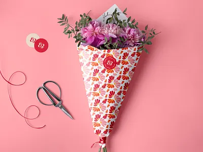 Flower wrapping paper pattern for flower shop branding floral paper pattern wrapping