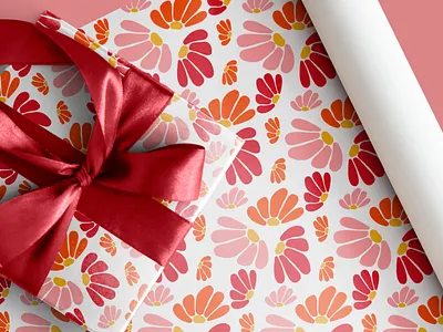 Floral pattern on wrapping paper for gift shop branding floral gift pattern wrapping