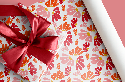 Floral pattern on wrapping paper for gift shop branding floral gift pattern wrapping