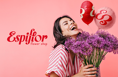 Playful custom logotype for flower shop branding floral