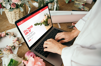 Web design landing page for flower shop branding floral landing web design