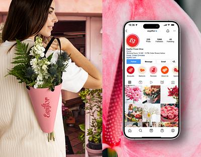 Instagram page & flower packaging for flower shop branding floral flower packaging instagram packaging page design social media