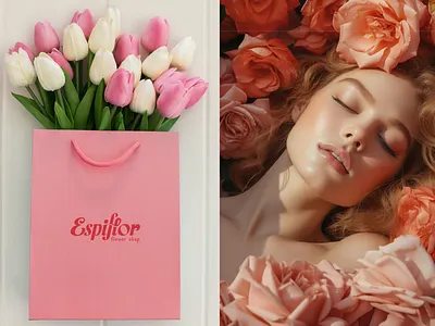 Shopping bag design for flower shop branding bag floral shopping bag