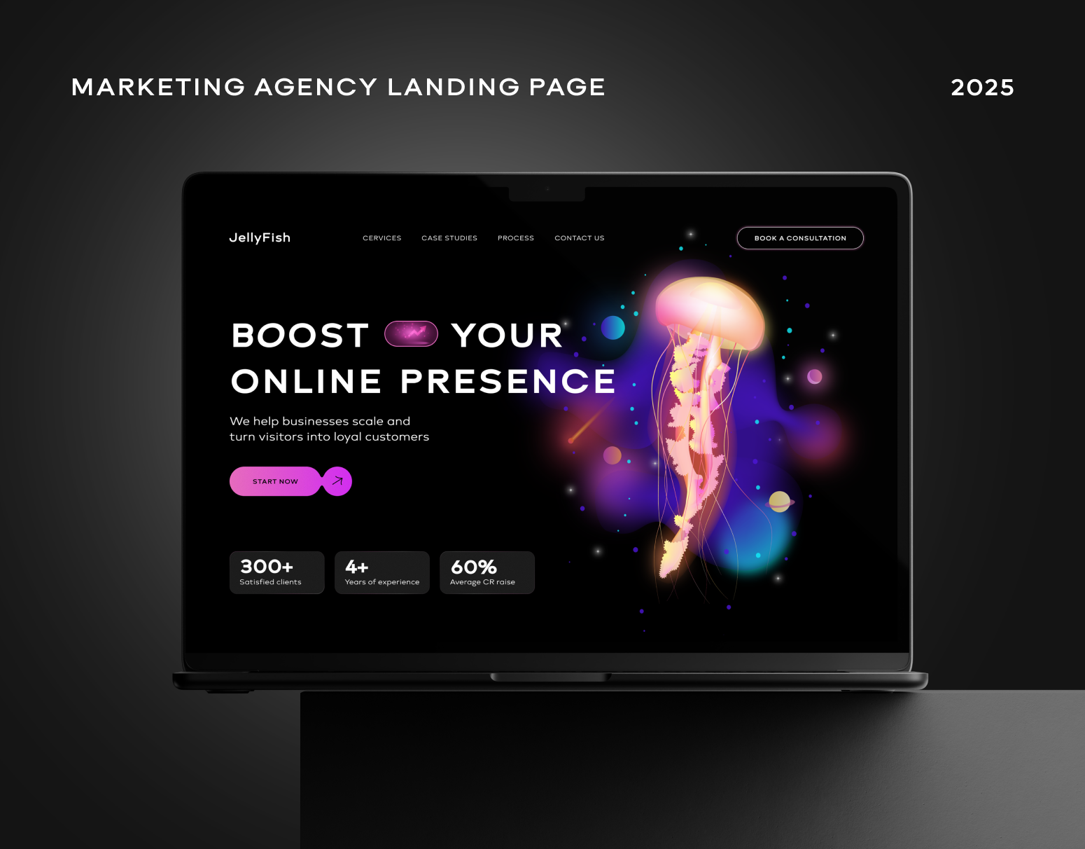 Marketing Company Landing Page cro hero section jelly fish jellyfish landing page marketing marketing company
