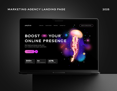 Marketing Company Landing Page cro hero section jelly fish jellyfish landing page marketing marketing company