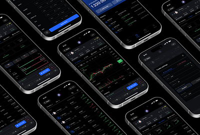 Экраны приложения для трейдеров branding graphic design ui
