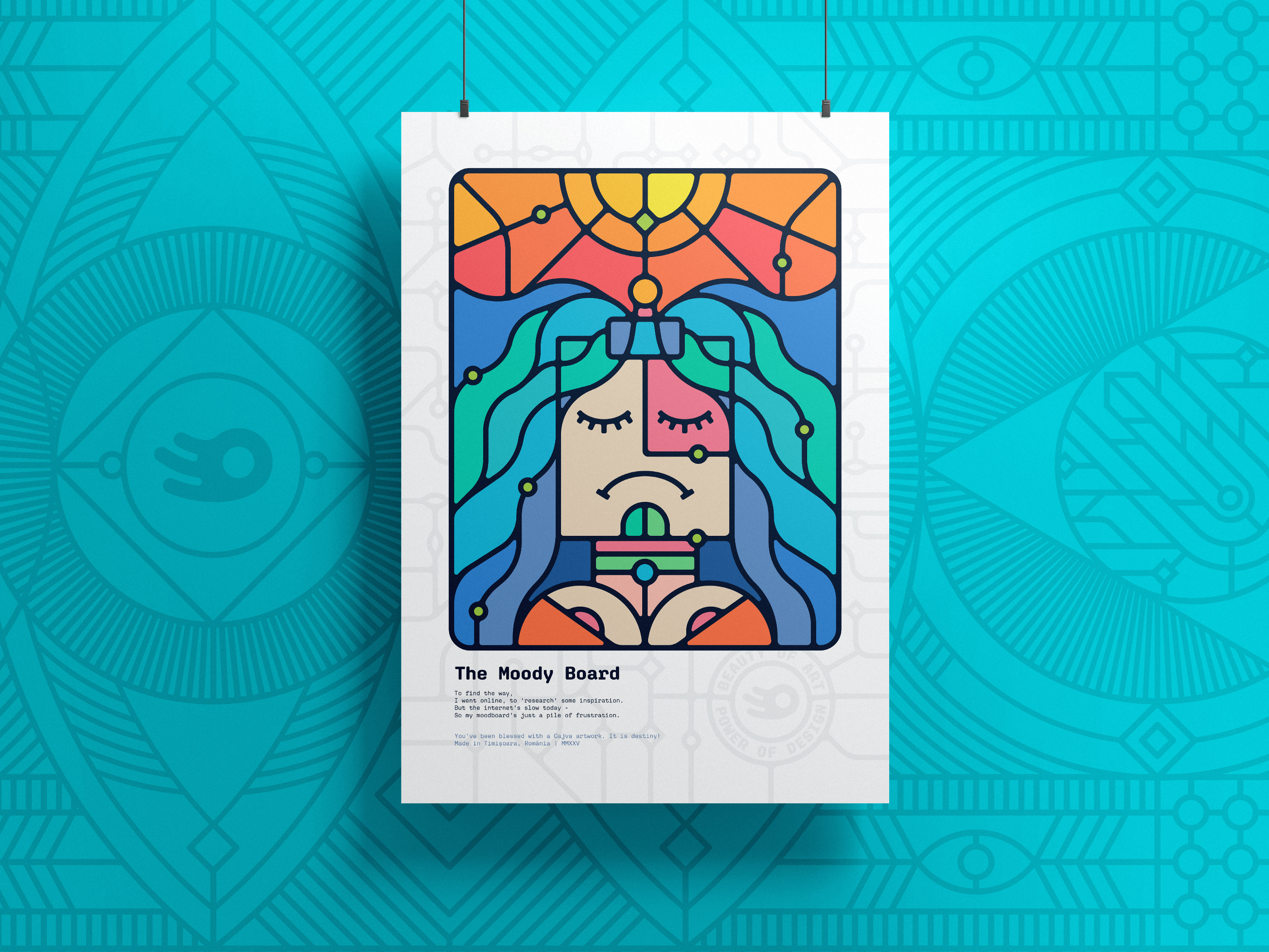 The Moody Board - Graphic Design Poster Series 1/12 art prints cajva cajva style colorful graphic design illustration moodboard moody moody board poster graphics stained glass