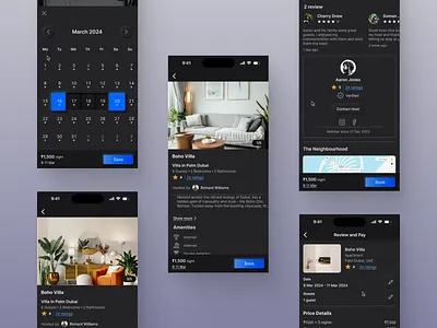 🏝️ Book & Stay the Web3 Way (mobile website) booking bookingflow crypto darkui mobile website neumorphic neumorphism smarttravel travelapp web3 web3design