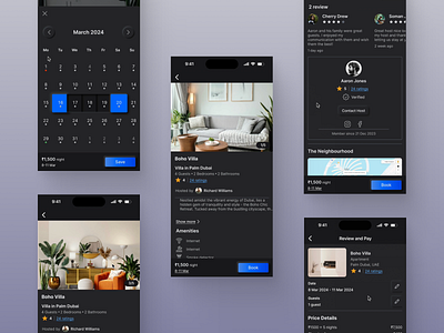 🏝️ Book & Stay the Web3 Way booking bookingflow crypto darkui mobile website neumorphic neumorphism smarttravel travelapp web3 web3design