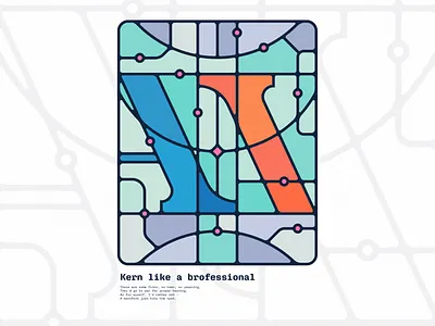 Kerning - Graphic Design Poster Series 3/12 art print cajva cajva illustrations cajva style geometric illustrations graphic design poster kerning kerning poster pos poster stained glass style