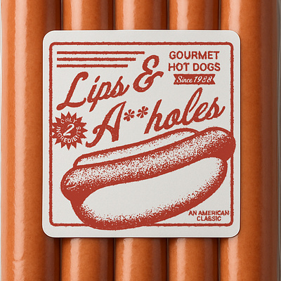 Lips & A-holes Hot Dogs 80s movies badge design hot dogs illustration john candy logo outdoors patch retro the great outdoors vintage