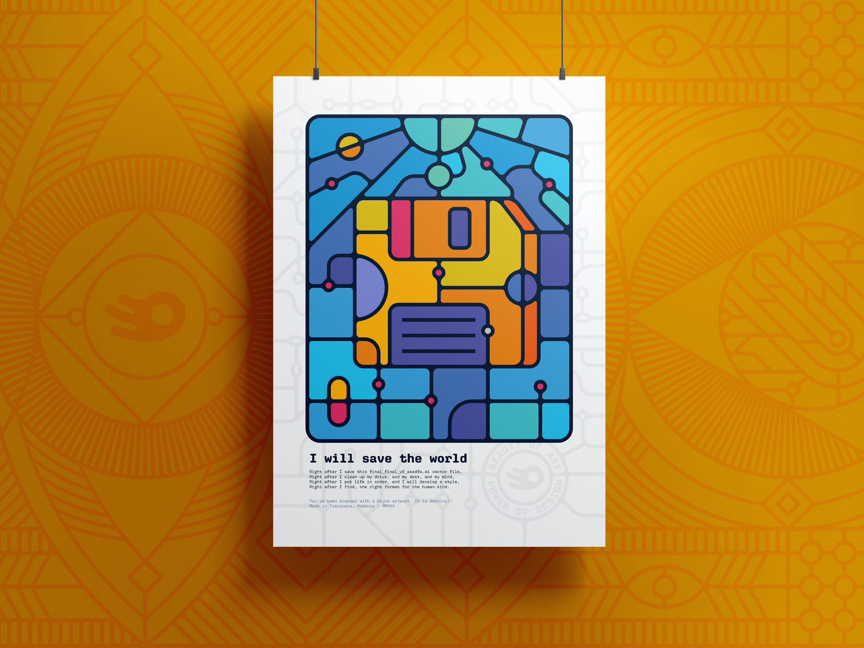 Save As - Graphic Design Poster Series 9/12 cajva design tools digital nostalgia floppy disk geometric design memory archive retro tech save as stained glass style vector illustration