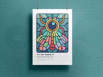 Just Wing It - Graphic Design Poster Series 11/12 cajva creative doubt designer struggles dragonfly imposter syndrome introspective design mental health in design symbolic insect