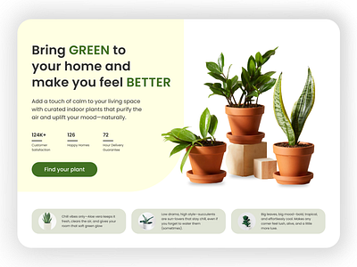 Landingpage - GREEN branding green landingpage marketing page interface plant ui ui design uiux ux design webpage website