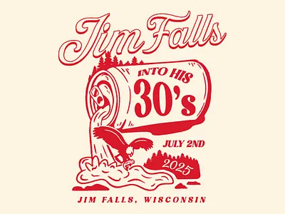 Jim Falls Birthday Design apparel design apparel graphic badge design beer birthday logo camp camping camping logo hunting jim falls logo logo retro shirt design vintage