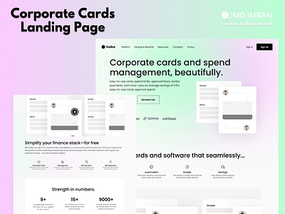 Corporate cards Landing page corporate cards landing page graphic design landing page ui