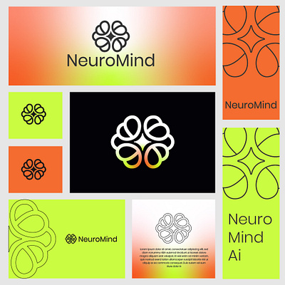 NeuroMind AI - Futuristic Brain-Inspired AI Logo Design artificialintelligence brain brainlogo branding futuristic logo neuroai neurobraind neuromind saasbranding techlogo