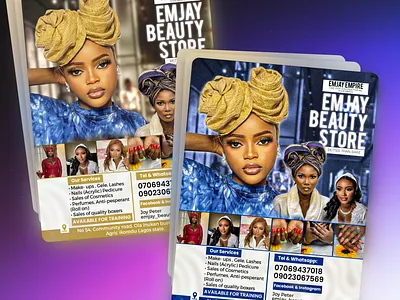 Emjay Beauty Store beauty beauty designs beauty product blue branding creative designer designs gold luxury posters prints social media