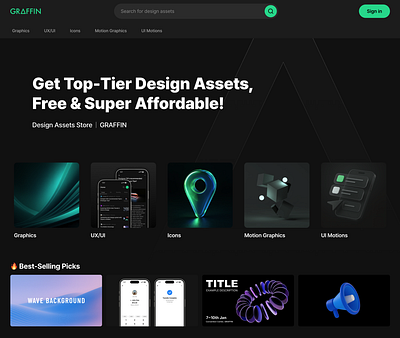 GRAFFIN – Graphics, UI/UX, Icons, 3D, Motion Asset Store asset design download graffin stock store