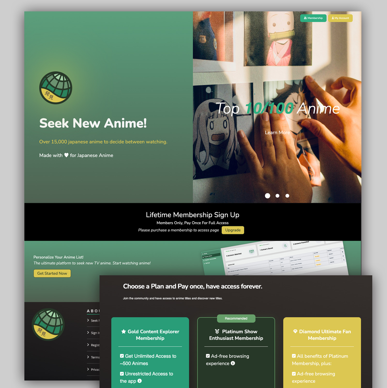 Aniseek TV - Community Member Site anime branding dashboard design designer graphic design ui uiux webdesign