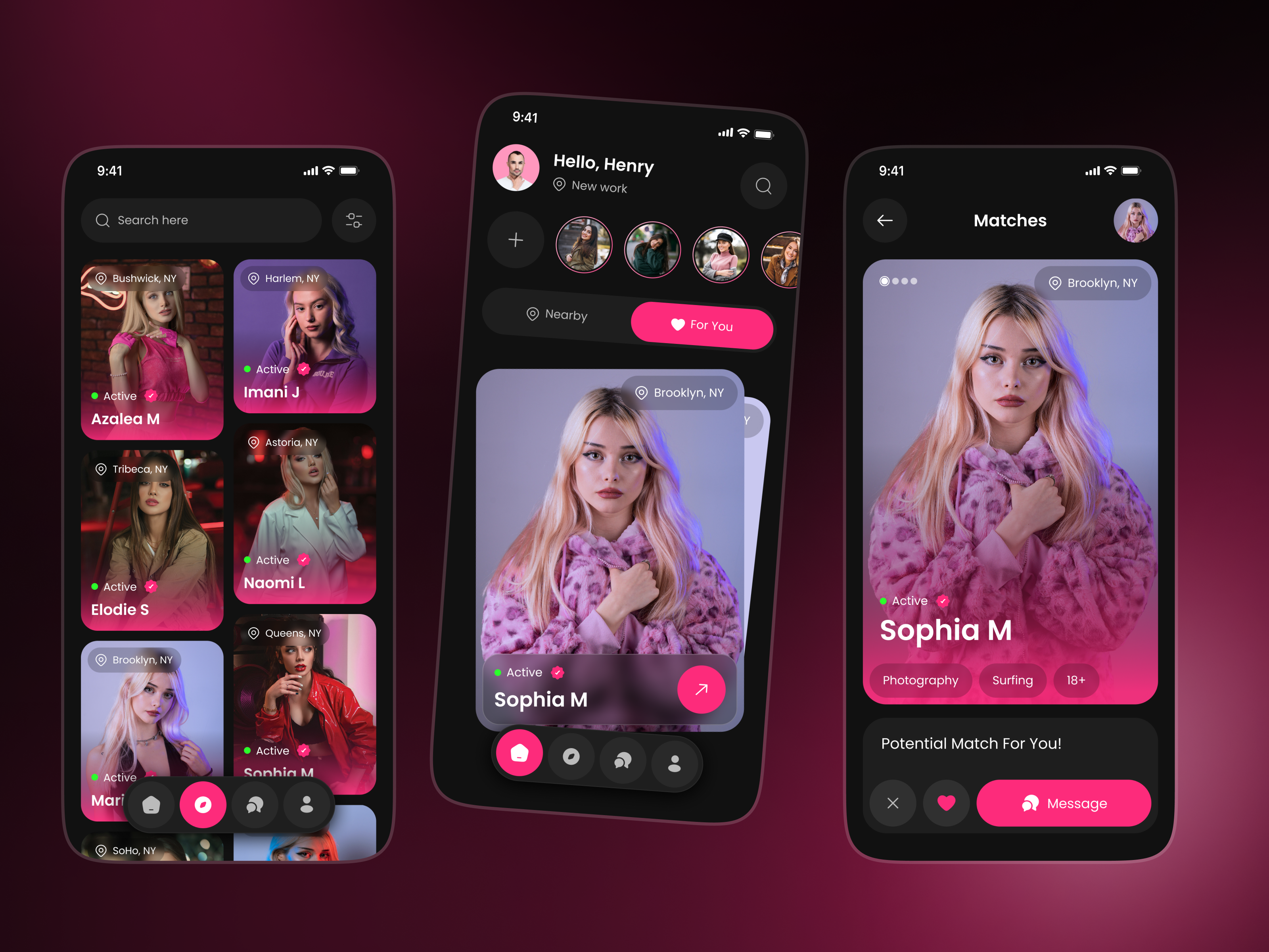 Example of Dating App UI/UX Design