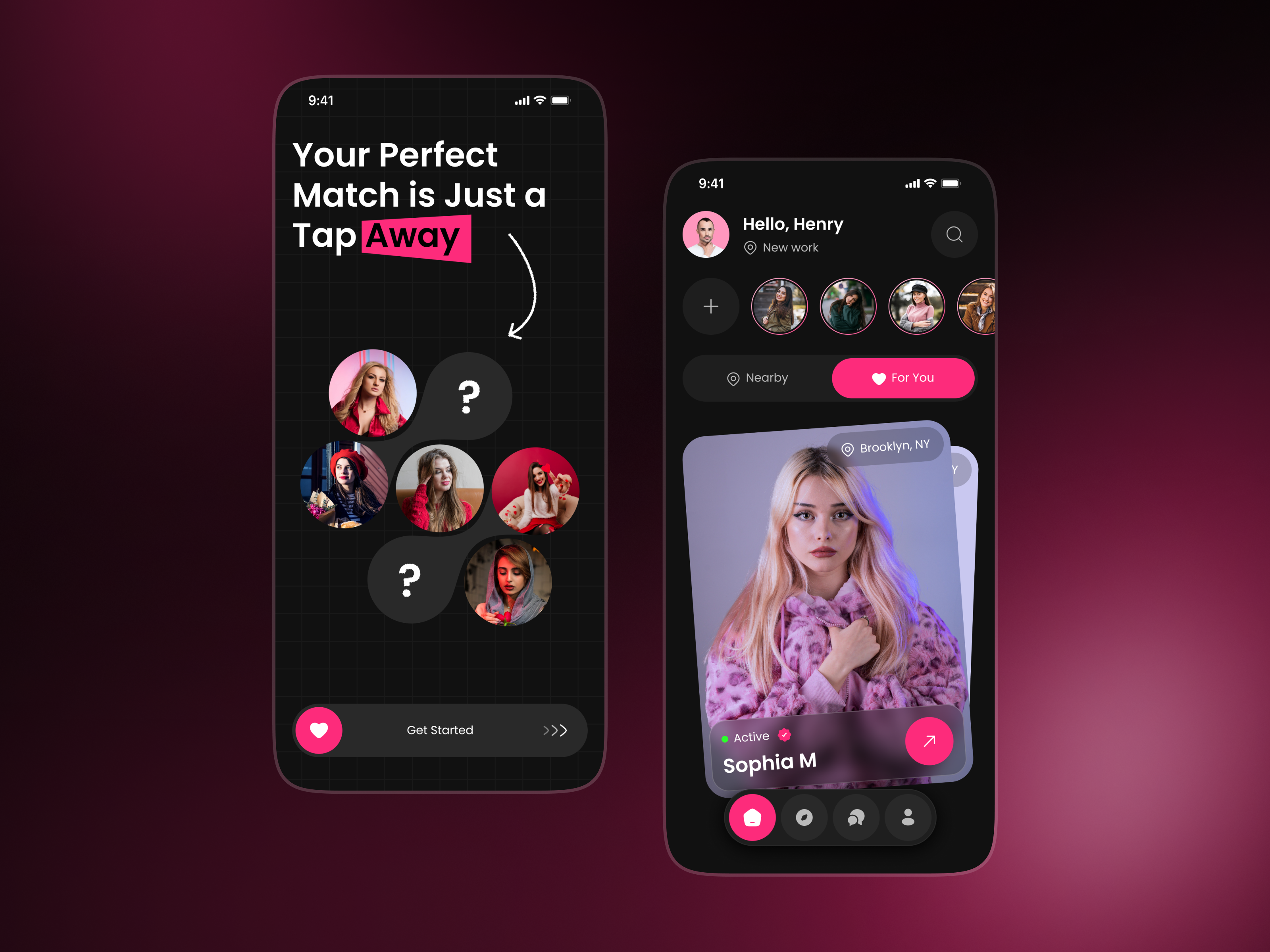 Example of Dating App UI/UX Design