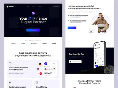 Finance Saas Website app landing page finance landing page finance saas website finance web finance website saas web design saas website ui web design website design