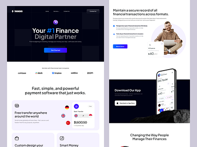 Finance Saas Website app landing page finance landing page finance saas website finance web finance website saas web design saas website ui web design website design