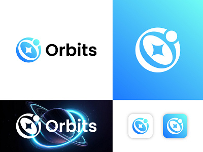 Orbits - Letter O Logo, Planet , Space Agency Logo astronomy brand identity brand mark branding futuristic letter o logo logo logo design modern logo o logo orbit logo orbits planet sell logo software logo space agency logo space logo tech logo technology